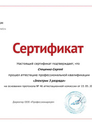 Мастер на час, мастер по ремонту электрооборудования Сергей Стеценко