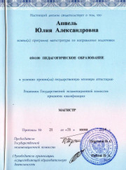 Преподаватель фортепиано, педагог по вокалу Юлия Александровна Аппель