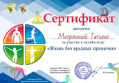 сертификат/документ Современной школы бизнеса в Будённовске
