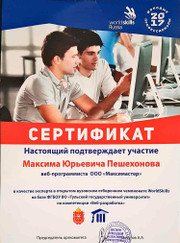 Администратор, веб-разработчик Максим Юрьевич Пешехонов